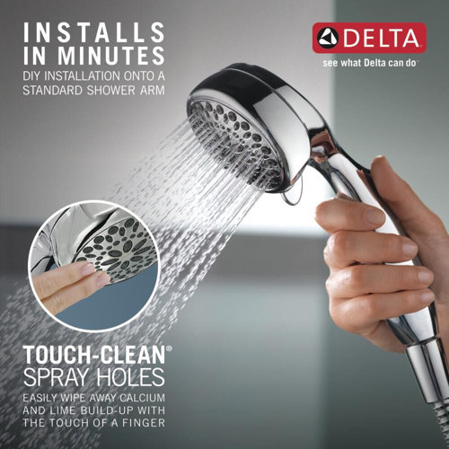 75700 Delta Shower Mount Hand Held Shower Head, 6Spray Detachable